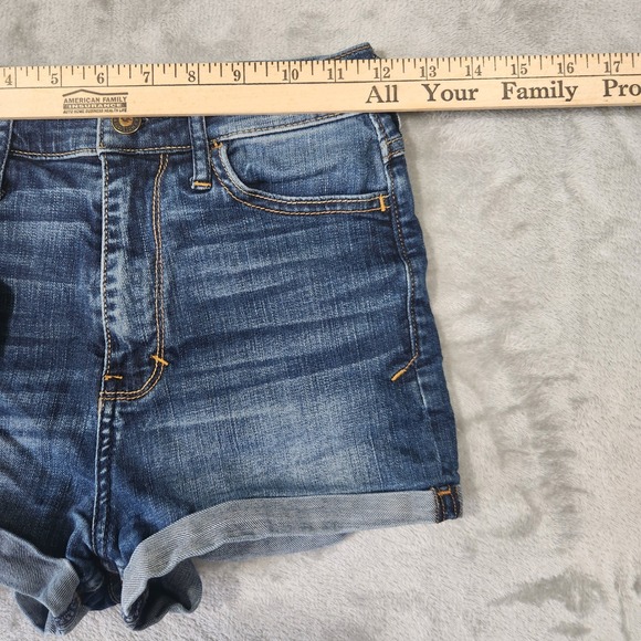 Y2k Hollister Denim Shorts Women 0 High Rise Dark Wash Beachy Surf Summer Casual - Picture 5 of 7